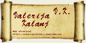 Valerija Kalanj vizit kartica